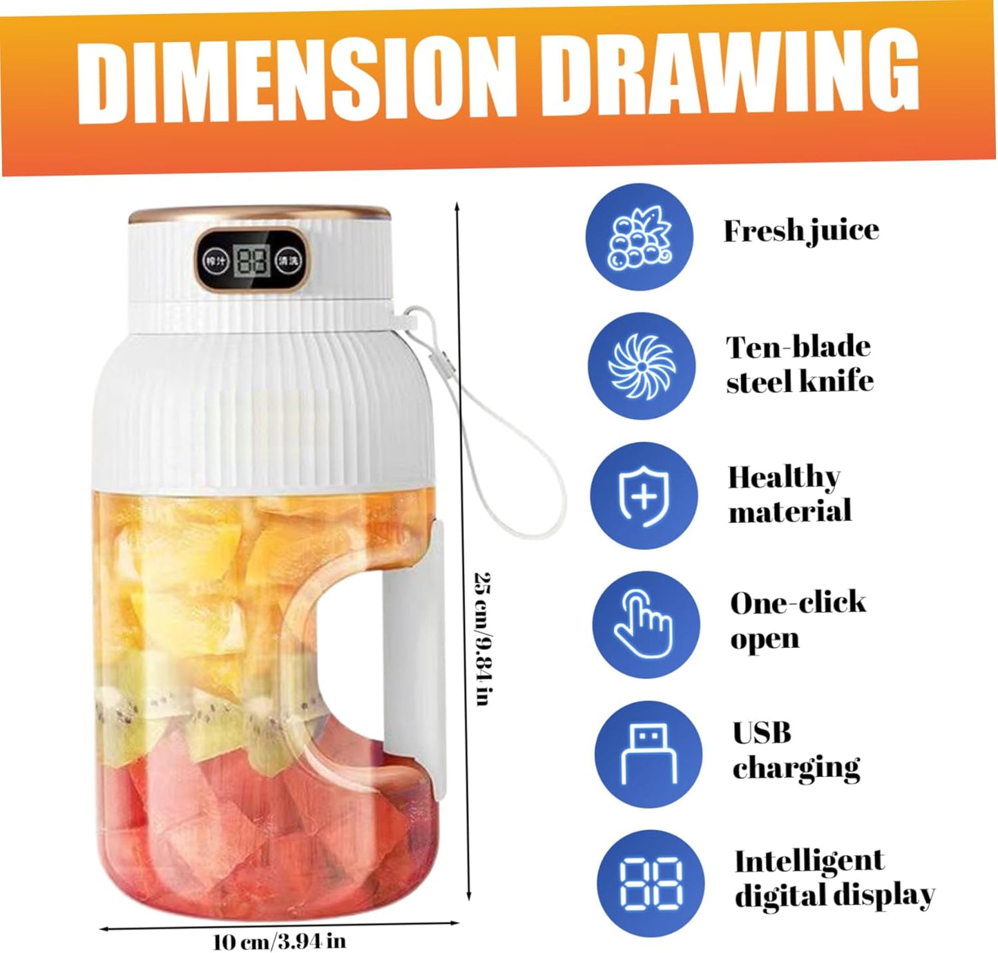 Portable Digital Juicer Cup