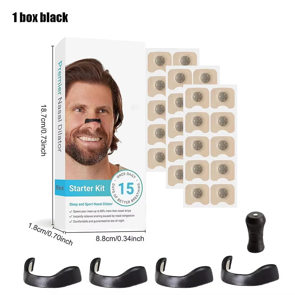 Skin Safe Nasal Strips,Nasal Dilator Intake Breathing Nasal Strip Starter Kit Boost Oxygen Reduce Snoring,Magnetic Nose Strips