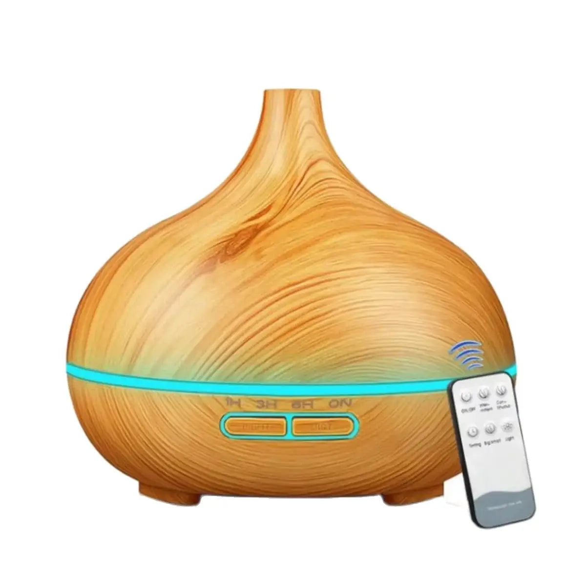 Air Humidifier Aromatherapy Essential Oil Diffuser Wood Grain 500Ml Ultrasonic Remote Control 7 Color Lights for Home Bedroom ﻿